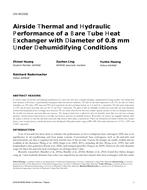 CH-18-C032 — Airside Thermal and Hydraulic Performance of a Bare Tube Heat Exchanger with Diameter of 0.8 mm Under Dehumidifying Conditions