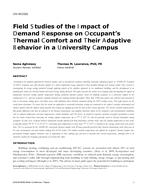 CH-18-C022 — Field Studies of the Impact of Demand Response on Occupant's Thermal Comfort and Their Adaptive Behavior in a University Campus