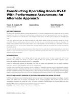 CH-18-C029 — Constructing Operating Room HVAC With Performance Assurances; An Alternate Approach
