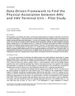 CH-18-C040 — Data-Driven Framework to Find the Physical Association between AHU and VAV Terminal Unit Ã¢Â€Â“ Pilot Study
