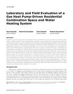 CH-18-C060 — Laboratory and Field Evaluation of a Gas Heat Pump-Driven Residential Combination Space and Water Heating System