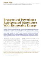Prospects of Powering a Refrigerated Warehouse With Renewable Energy