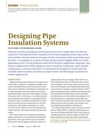 Engineer's Notebook: Designing Pipe Insulation Systems