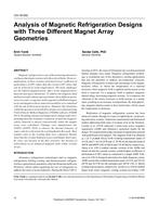 CH-18-002 — Analysis of Magnetic Refrigeration Designs with Three Different Magnet Array Geometries