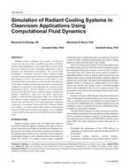 CH-18-018 — Simulation of Radiant Cooling Systems in Cleanroom Applications Using Computational Fluid Dynamics