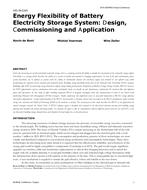 HO-18-C041 — Energy Flexibility of Battery Electricity Storage System: Design, Commissioning and Application