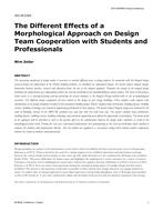 HO-18-C024 — The Different Effects of a Morphological Approach on Design Team Cooperation with Students and Professionals