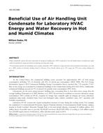 HO-18-C060 — Beneficial Use of Air Handling Unit Condensate for Laboratory HVAC Energy and Water Recovery in Hot and Humid Climates