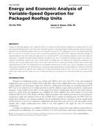 HO-18-C055 — Energy and Economic Analysis of Variable-Speed Operation for Packaged Rooftop Units