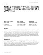 HO-18-C021 — Testing Occupancy-Driven Controls to Reduce Energy Consumption of a VAV System2018 Annual Conference, Houston, TX, Conference Papers