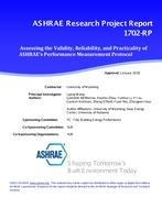 RP-1702 — Assessing the Validity, Reliability, and Practicality of ASHRAE's Performance Measurement Protocol