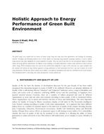 Holistic Approach to Energy Performance of Green Built Environment
