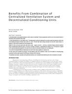 Benefits From Combination of Centralized Ventilation System and Decentralized Conditioning Units