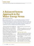 A Balanced System Approach to the WaterÂ¿Energy Nexus