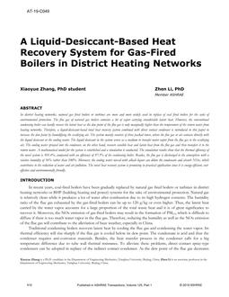AT-19-C049 — A Liquid-Desiccant-Based Heat Recovery System for Gas-Fired Boilers in District Heating Networks