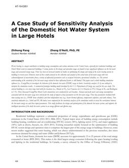 AT-19-C051 — A Case Study of Sensitivity Analysis of the Domestic Hot Water System in Large Hotels