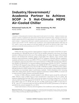 AT-19-C044 — Industry/Government/Academia Partner to Achieve SCOP > 5 Hot-Climate MEPS Air-Cooled Chiller
