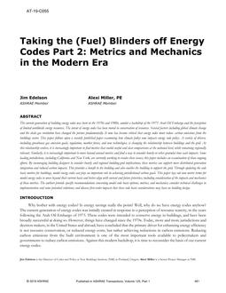 AT-19-C055 — Taking the (Fuel) Blinders off Energy Codes Part 2: Metrics and Mechanics in the Modern Era