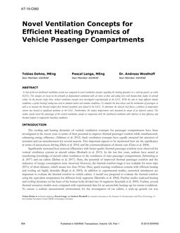 AT-19-C060 — Novel Ventilation Concepts for Efficient Heating Dynamics of Vehicle Passenger Compartments