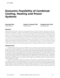 AT-19-C004 — Economic Feasibility of Combined Cooling, Heating and Power Systems