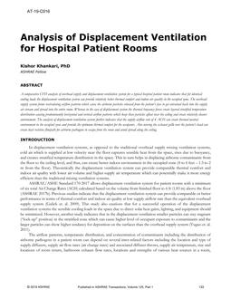 AT-19-C016 — Analysis of Displacement Ventilation for Hospital Patient Rooms