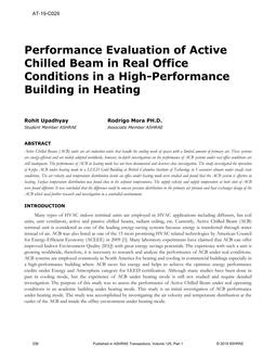 AT-19-C029 –Performance Evaluation of Active Chilled Beam in Real Office Conditions in a High-Performance Building in Heating