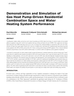 AT-19-C032 — Demonstration and Simulation of Gas Heat Pump-Driven Residential Combination Space and Water Heating System Performance