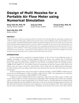 AT-19-C036 — Design of Multi Nozzles for a Portable Air Flow Meter using Numerical Simulation