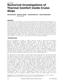 AT-19-C061 — Numerical Investigations of Thermal Comfort inside Cruise Ships