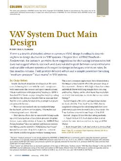 Engineer's Notebook: VAV System Duct Main Design