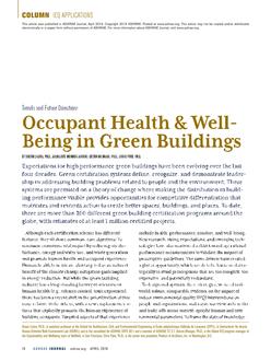 IEQ Applications: Occupant Health & Well-Being in Green Buildings