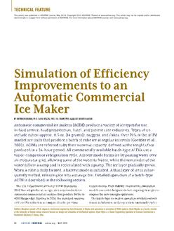 Simulation of Efficiency Improvements to an Automatic Commercial Ice Maker