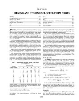 A26 — Drying and Storing Selected Farm Crops (SI)