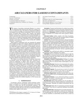 A47 — Air Cleaners for Gaseous Contaminants (SI)