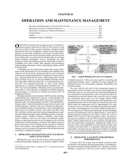 A40 — Operation and Maintenance Management (I-P)