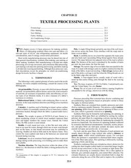 A22 — Textile Processing Plants (I-P)