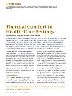 Thermal Comfort in Health-Care Settings