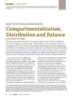 Building Sciences: Compartmentalization, Distribution and Balance