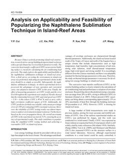 KC-19-004 — Analysis on Applicability and Feasibility of Popularizing the Naphthalene Sublimation Technique in Island-Reef Areas