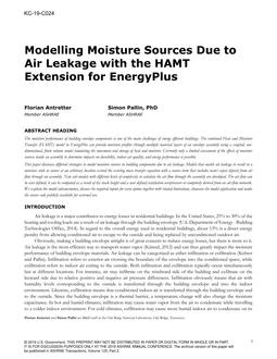 KC-19-C024 — Modelling Moisture Sources Due to Air Leakage with the HAMT Extension for EnergyPlus