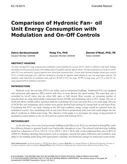 KC-19-A015 — Comparison of Hydronic Fan-Coil Unit Energy Consumption with Modulation and On-Off