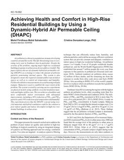 KC-19-002 — Achieving Health and Comfort in High-Rise Residential Buildings by Using a Dynamic-Hybrid Air Permeable Ceiling (DHAPC)