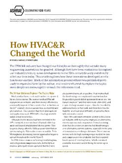 How HVAC&R Changed the World