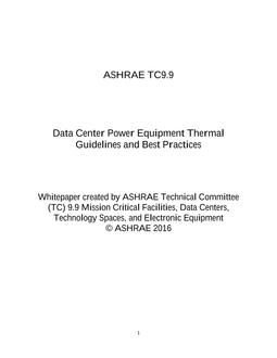 White Paper for Data Center Power Equipment Thermal Guidelines and Best Practices