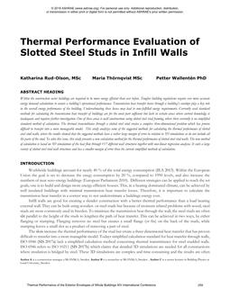 Thermal Performance Evaluation of Slotted Steel Studs in Infill Walls