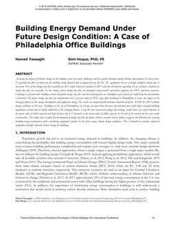 Building Energy Demand Under Future Design Condition: A Case of Philadelphia Office Buildings