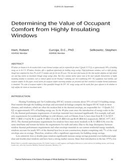 Determining the Value of Occupant Comfort from Highly Insulating Windows