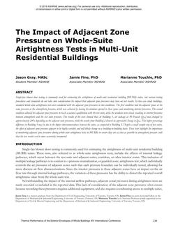 The Impact of Adjacent Zone Pressure on Whole-Suite Airtightness Tests in Multi-Unit Residential Buildings
