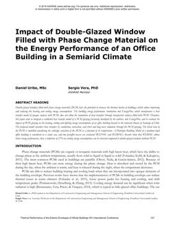 Impact of Double-Glazed Window Filled with Phase Change Material on the Energy Performance of an Office Building in a Semiarid Climate