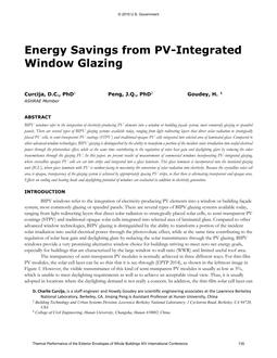 Energy Savings from PV-Integrated Window Glazing